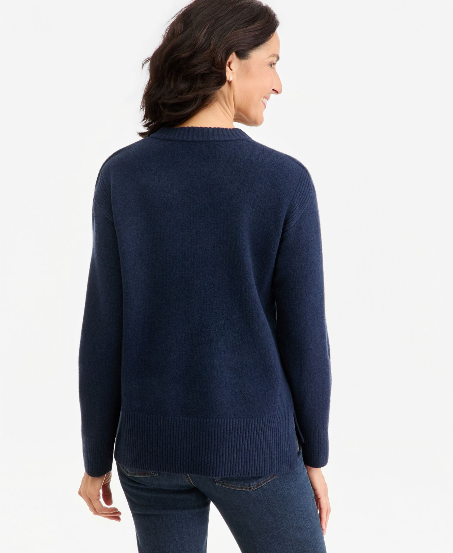 Petite Luxsoft Long-Sleeve Crewneck Sweater