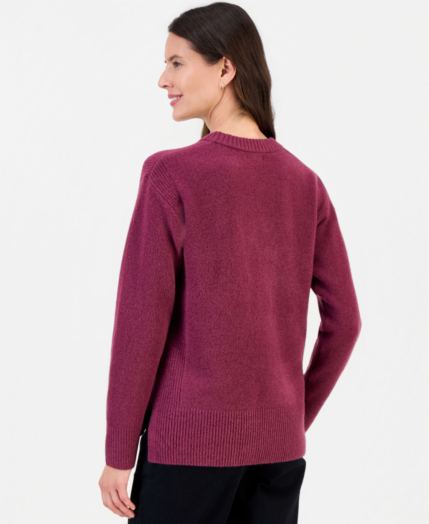 Petite Luxsoft Long-Sleeve Crewneck Sweater