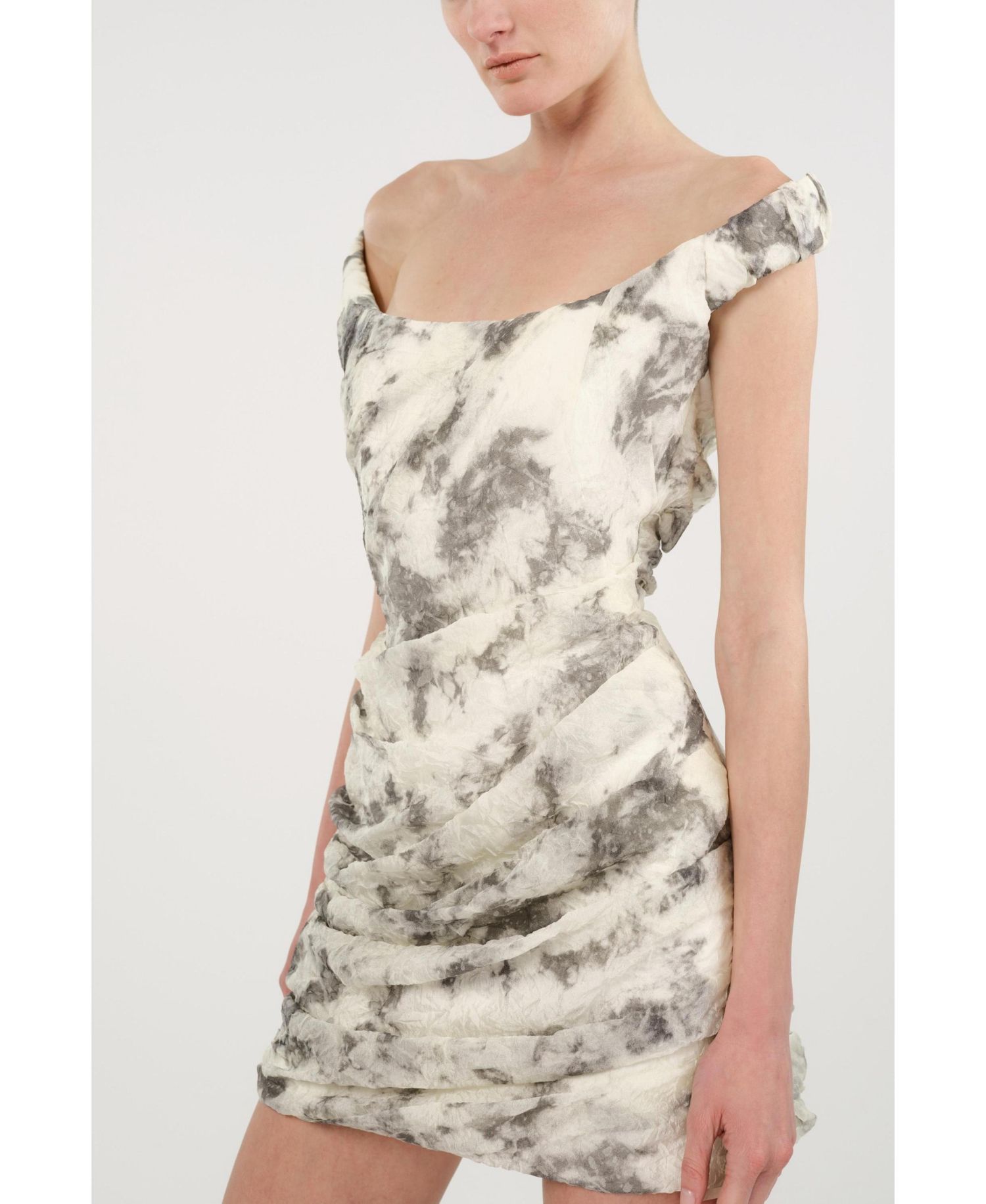 Women's Off-Shoulder Ruched Mini Dress
