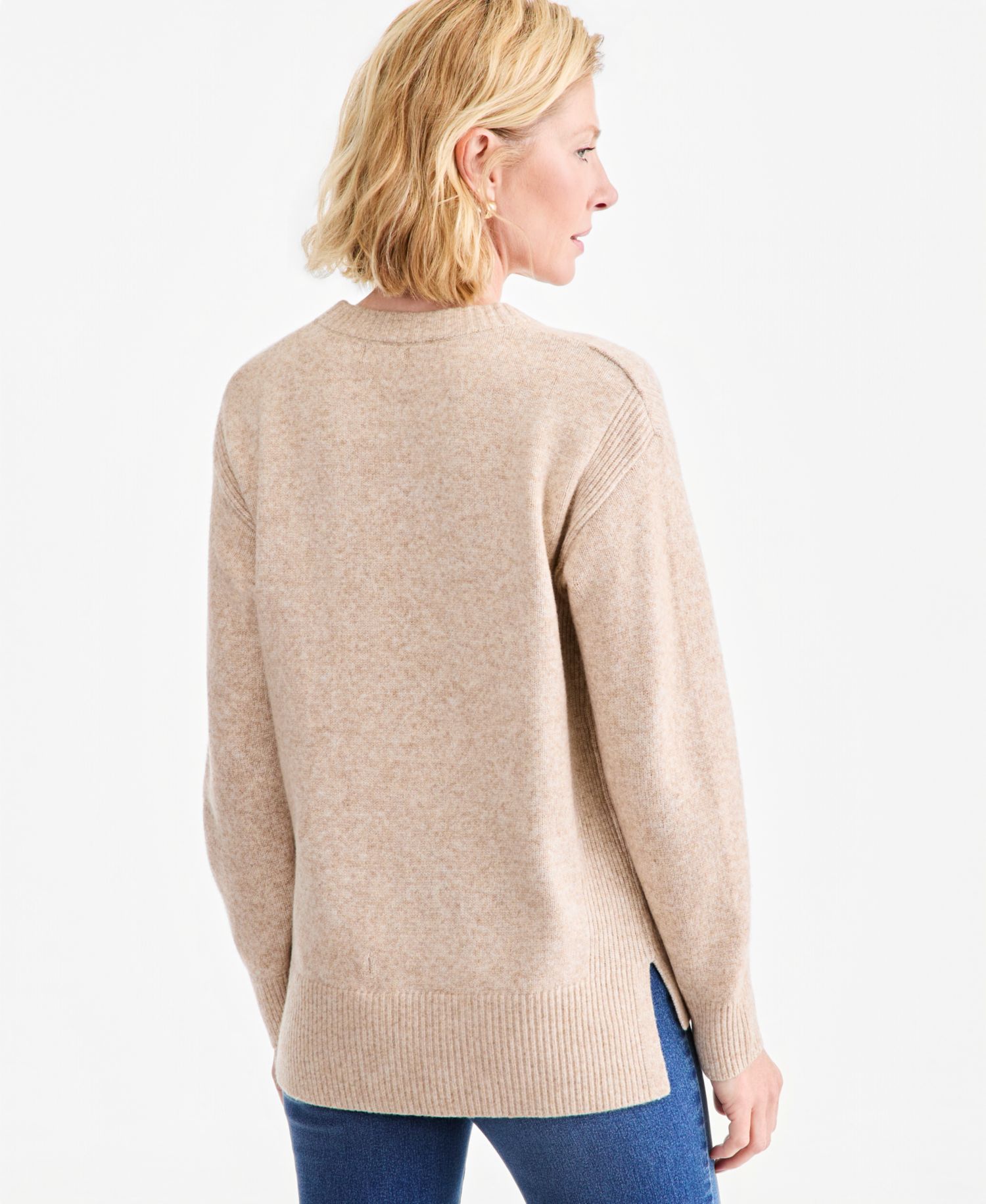 Petite Luxsoft Long-Sleeve Crewneck Sweater