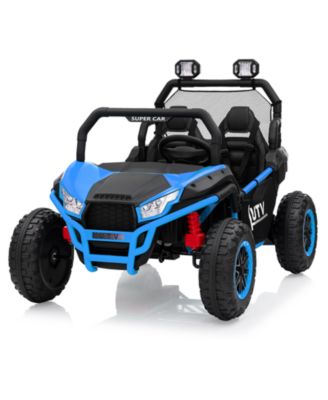 2-Seater Electric Ride-On UTV Car, Remote Control, Spring Suspension, LED Lights, Wireless, Spacious Seat, Treaded Tires, Metal Frame