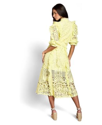 yellow wedding guest dress with sleeves Pleated Chiffon V Neck Ruffle Midi It has batwing sleeves that fall to approximately elbow length Berylove Women Long Sleeve Wedding