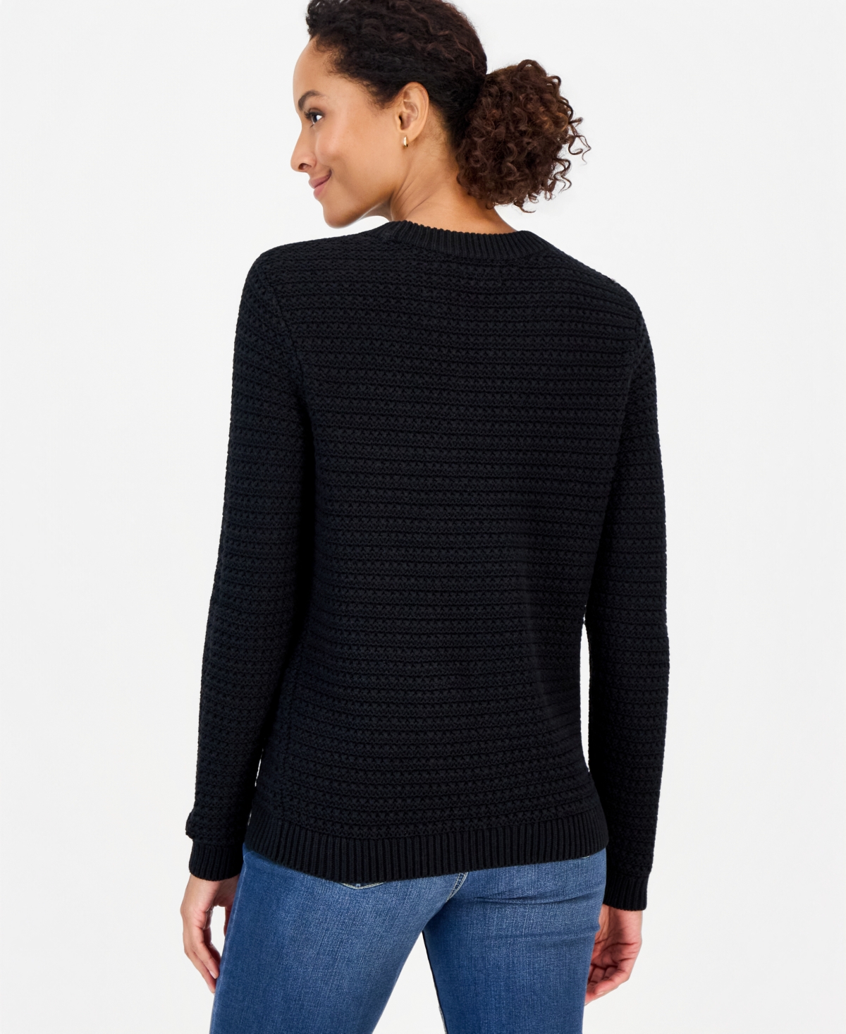 Style & Co Women's Crewneck Ribbed-Knit Side-Button Sweater, Macy's Exclusive