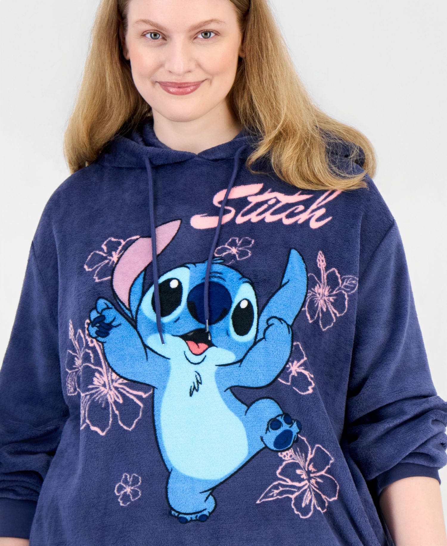 Kids' Plus Size Lilo & Stitch Long-Sleeve Hoodie Pullover