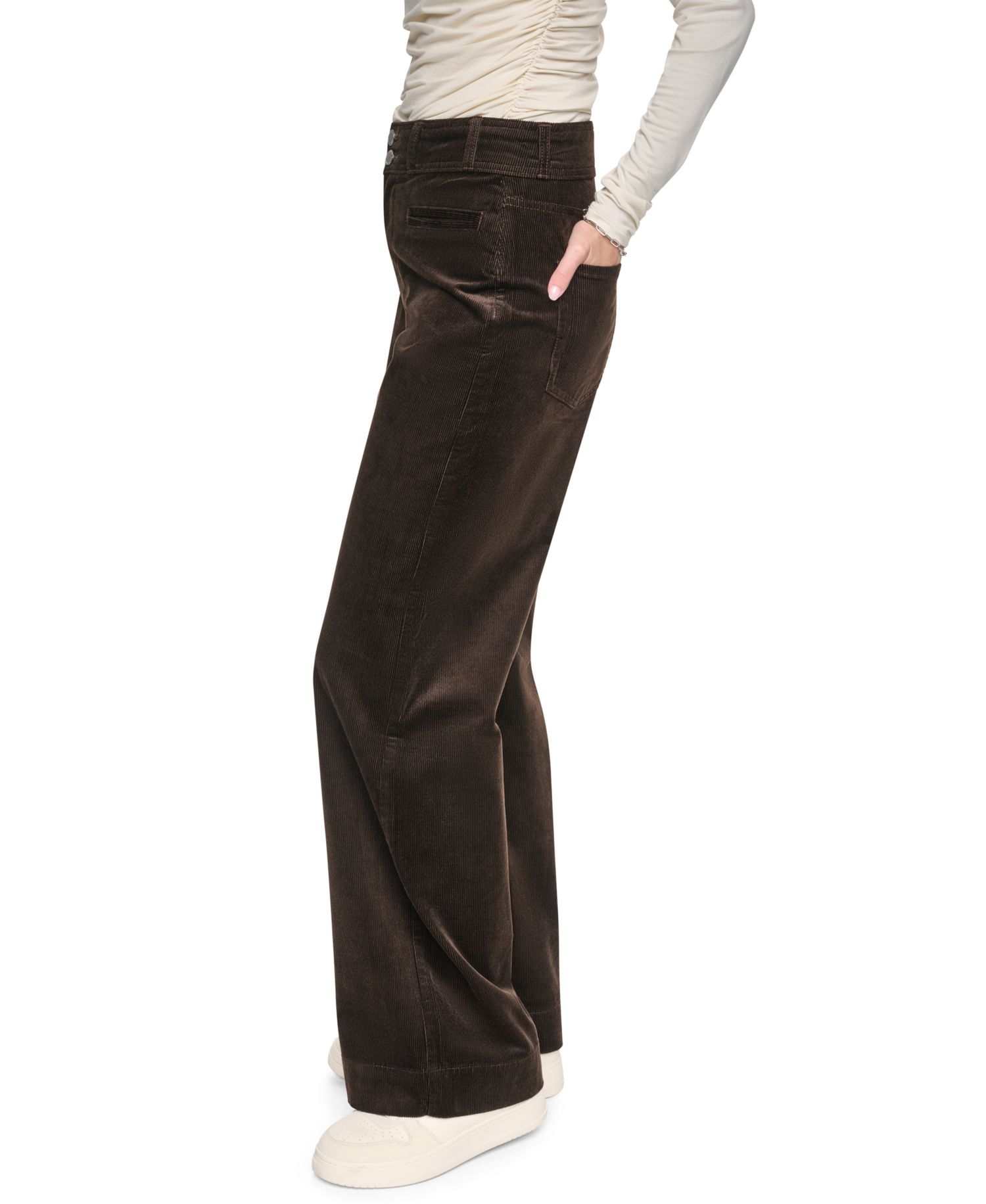 Petite High Rise Corduroy Wide-Leg Pants