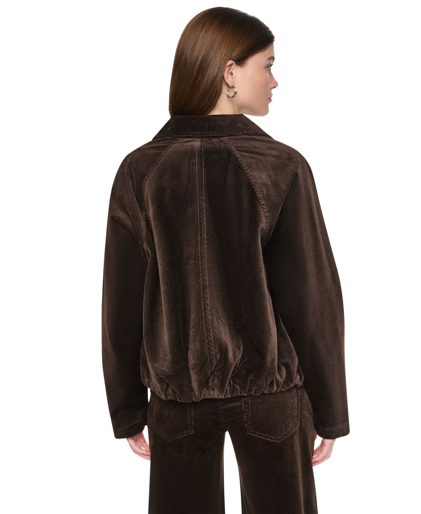 Женская куртка DKNY Jeans Petite Bubble-Hem Corduroy, цвет: Тёмно-коричневый — фото 8