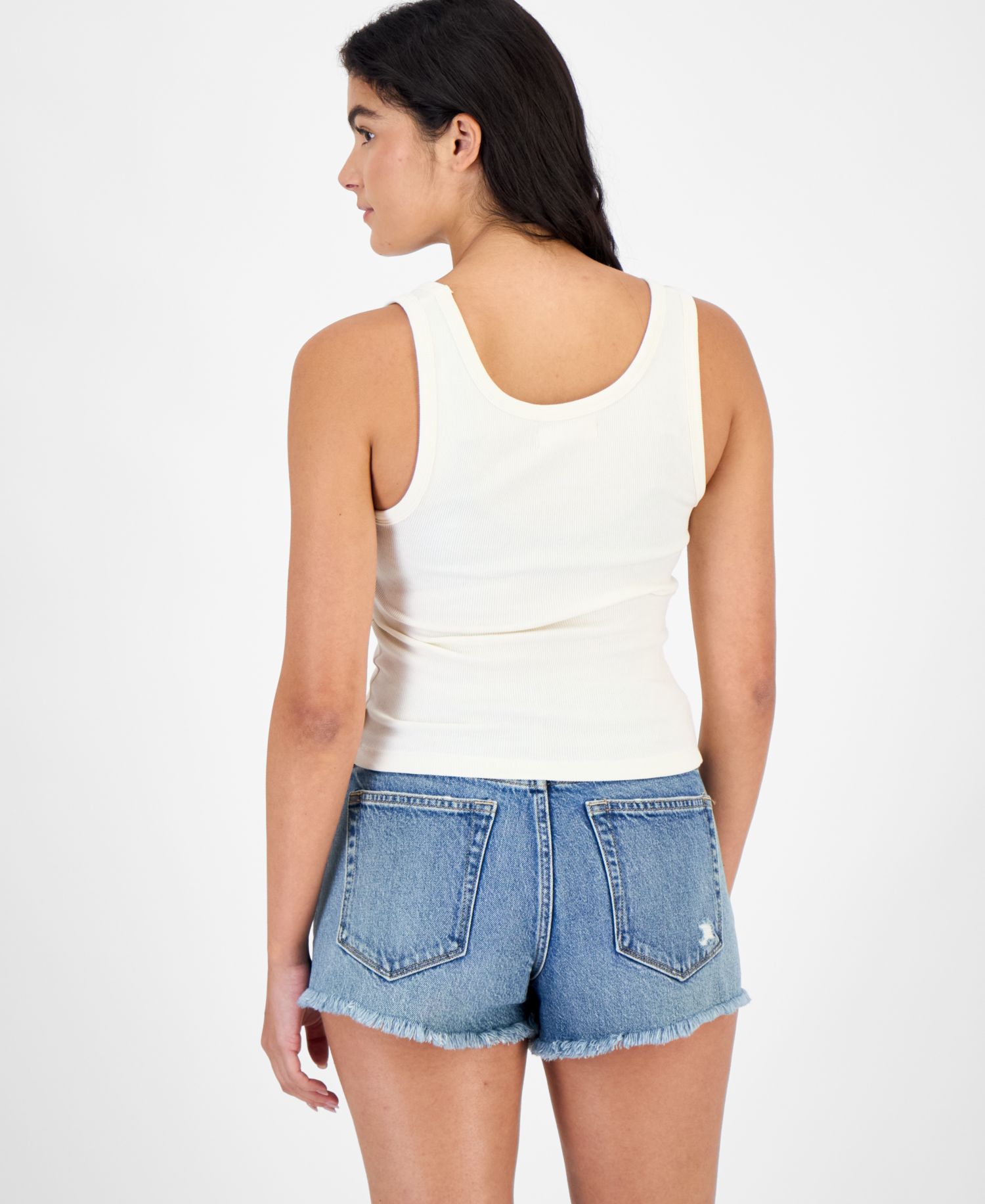 Women's Scoop Neck Ribbed Moon Tank