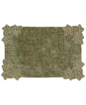 Lurex Leaves Velvet Rectangular Placemat, 13" x 19"