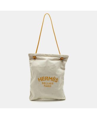 Herringbone Canvas And Swift Leather Grooming Bag