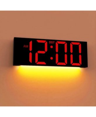 12 Inch Large Digital Wall Clock with RGB Colors Auto DST Night Light Perfect for Bedroom Classroom Gift for Elderly