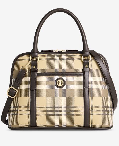 Женская сумка Giani Bernini Plaid Detailed Dome Satchel, цвет: Клетчатый