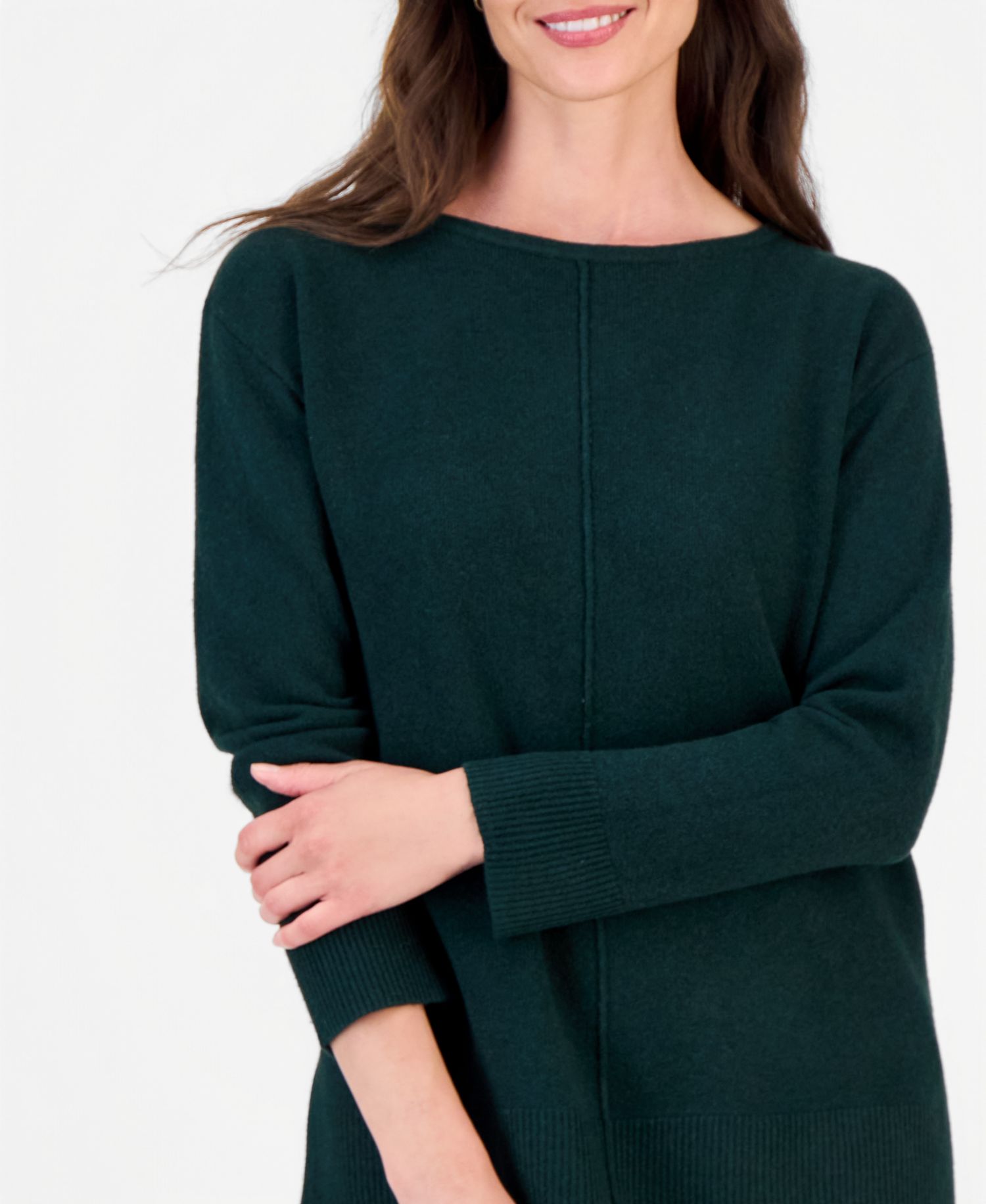 Plus Luxsoft Seamfront Boatneck Tunic Sweater