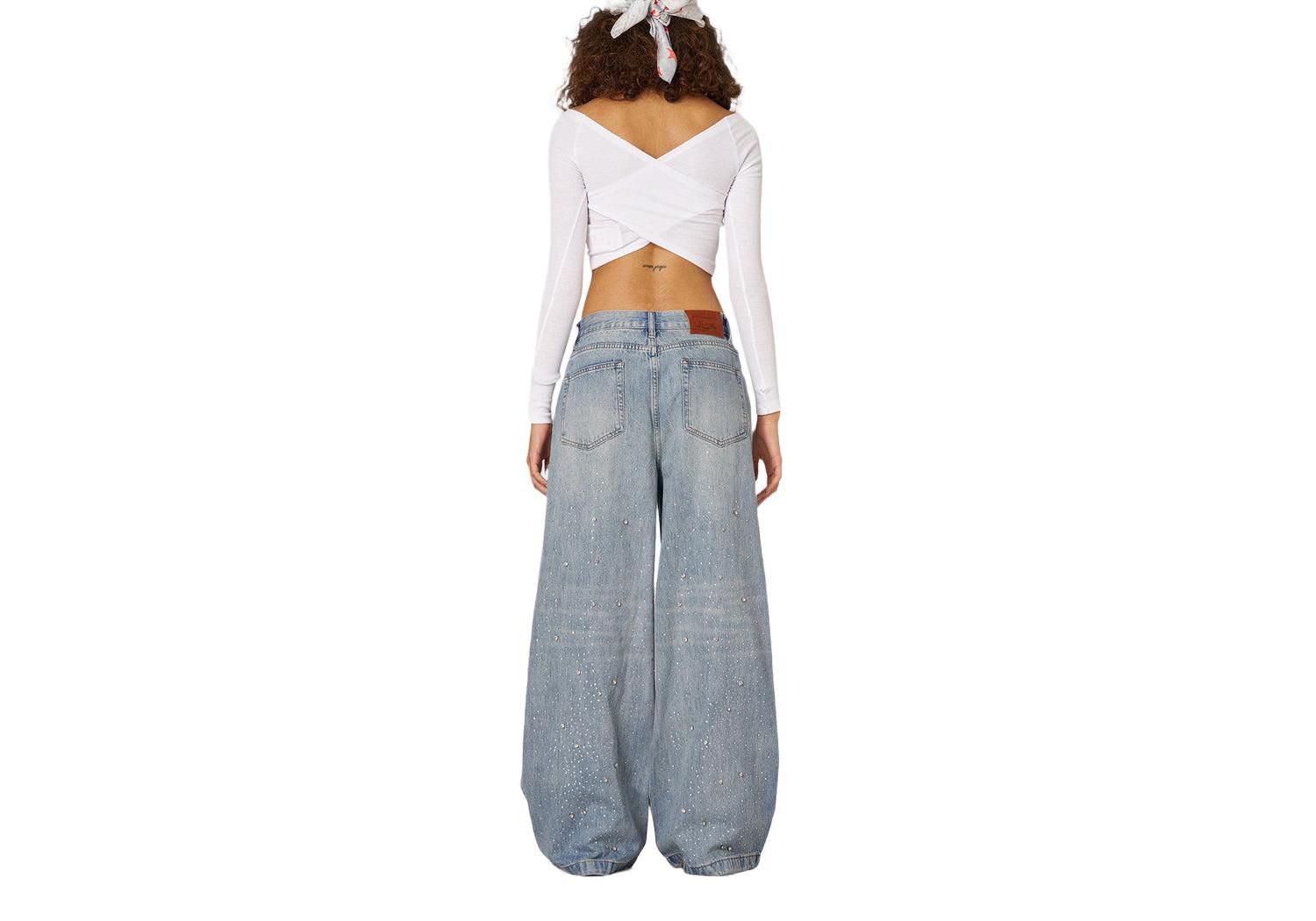 Women's Rhinestone Baggy Jeans