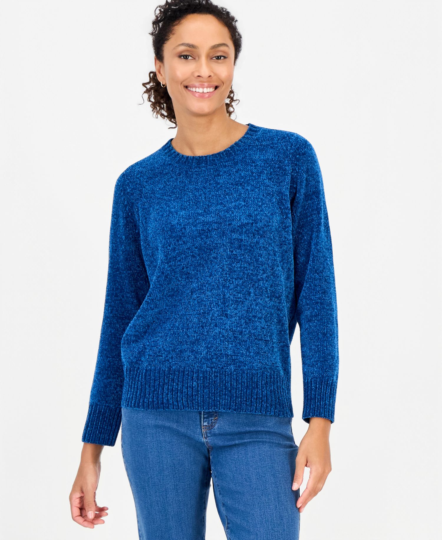 Women's Crewneck Chenille Long-Sleeve Sweater