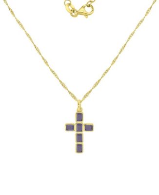 14k Gold-Plated Simple Cross Chain Necklace