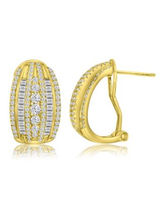 14k Gold-Plated Omega Crystal Earrings