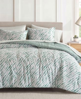 Nixon Contemporary Abstract Stripe 7-Piece Comforter Set with Sheet Set, Queen
