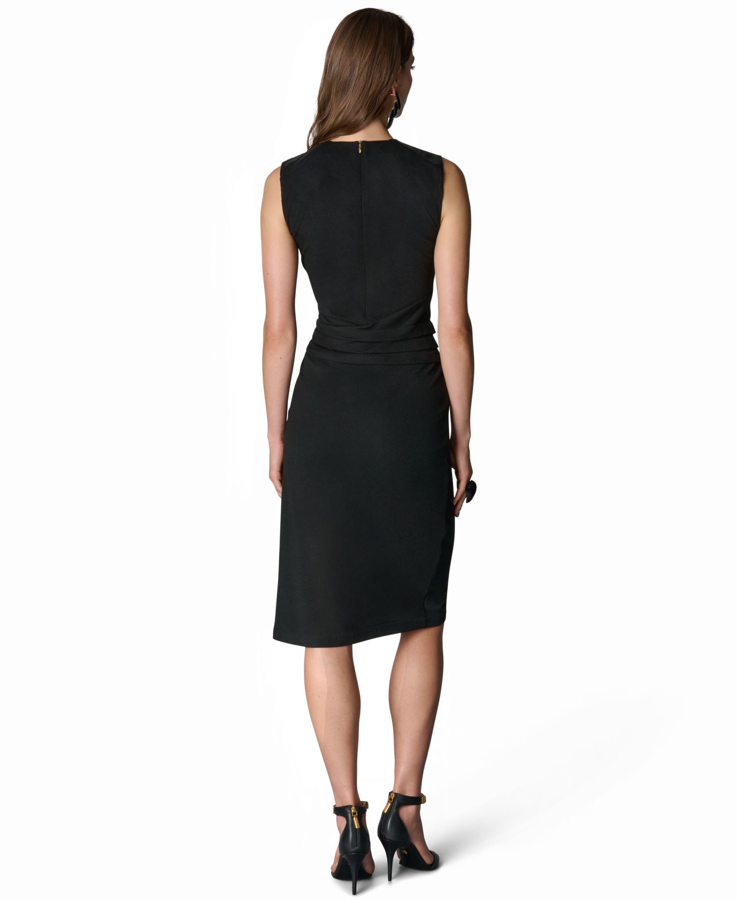 Women's Mixed-Media Wrap Bodycon Dress