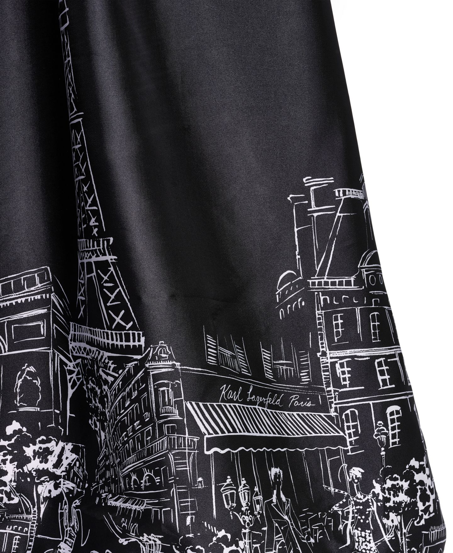 Женское платье KARL LAGERFELD PARIS Strapless Printed Ball Gown, цвет: Мягкий белый чёрный — фото 5
