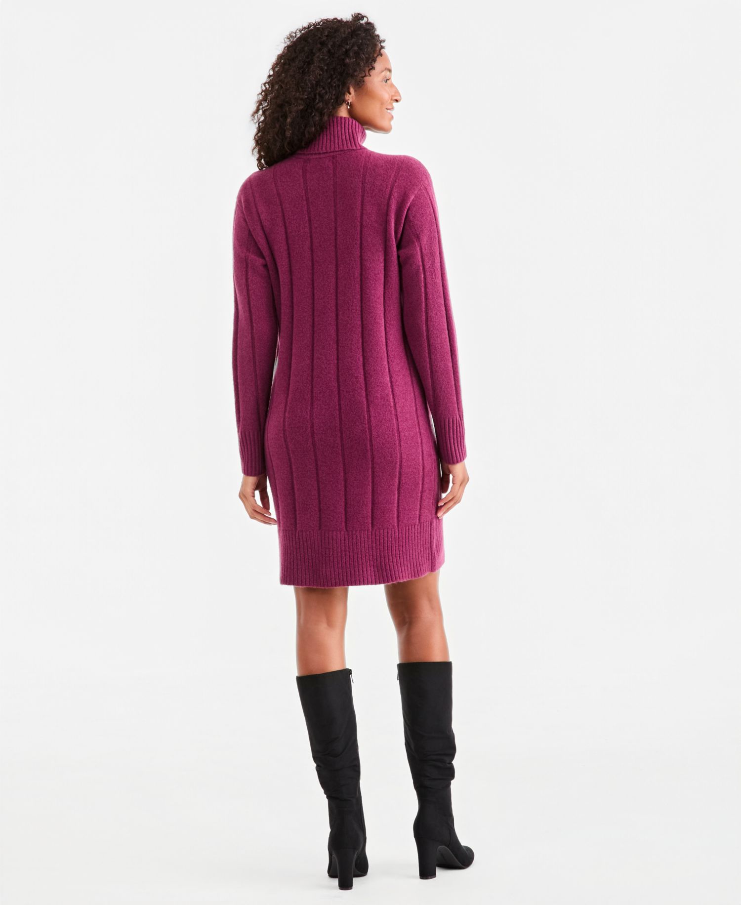 Petite Luxsoft Long-Sleeve Turtleneck Sweater Dress, Macy's Exclusive