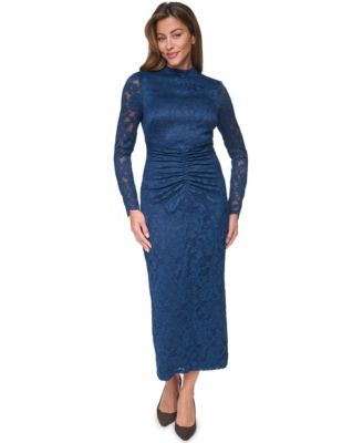 Women's Long-Sleeve Body-Con Lace Dress