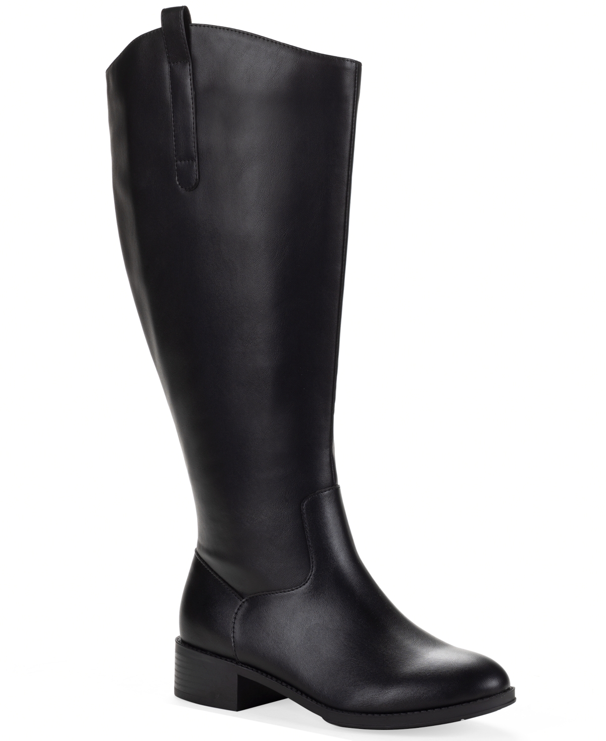 Style & Co Women's Valoraa Round Toe Wide-Calf Riding Boots, Macy's Exclusive - Black Wide Calf