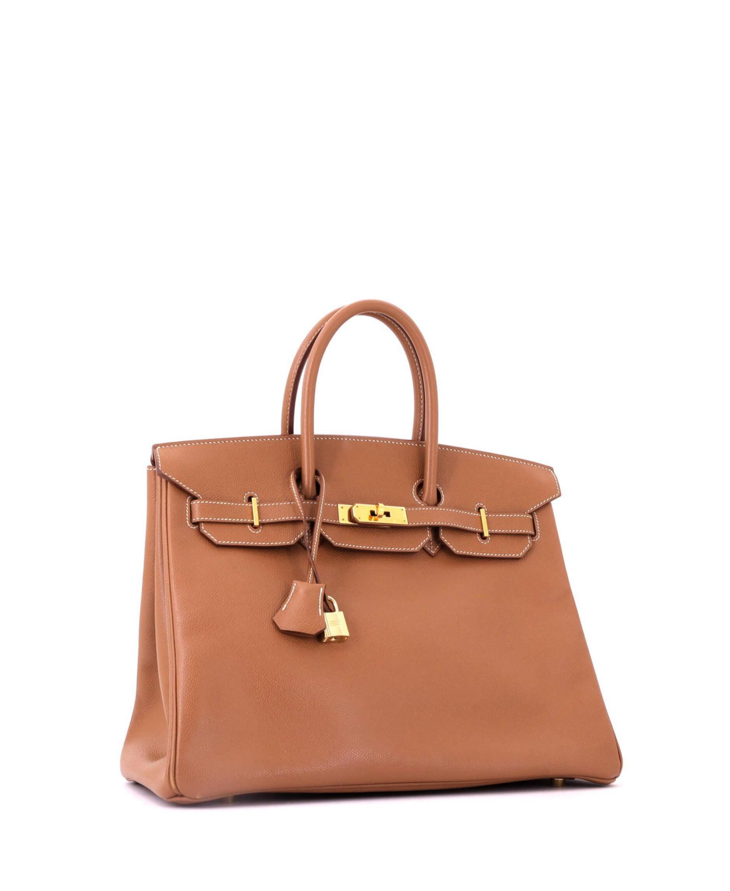 Pre-Owned Hermes Birkin 35 Handbag Brown Courchevel with Gold Hardware