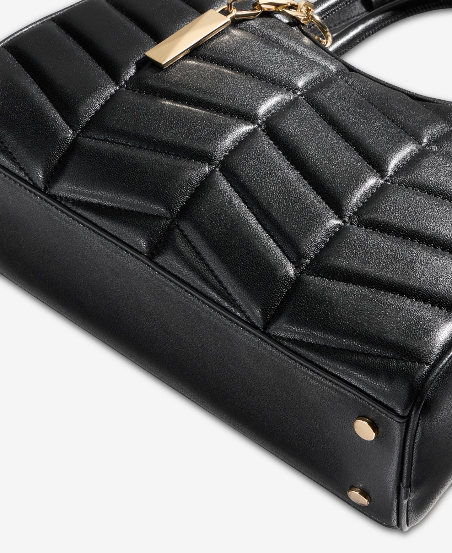 Женская сумка I.N.C. International Concepts Faux Leather Quilted Satchel with Adjustable Strap, цвет: Чёрный — фото 7