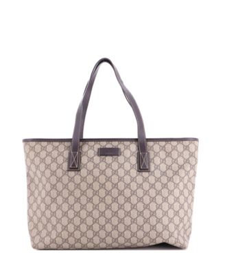Medium Plus Tote GG Coated Canvas with Leather