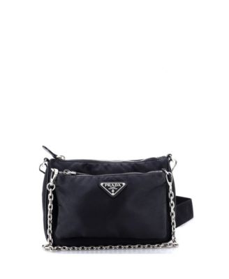 Small Double Pouch Convertible Crossbody Bag Tessuto