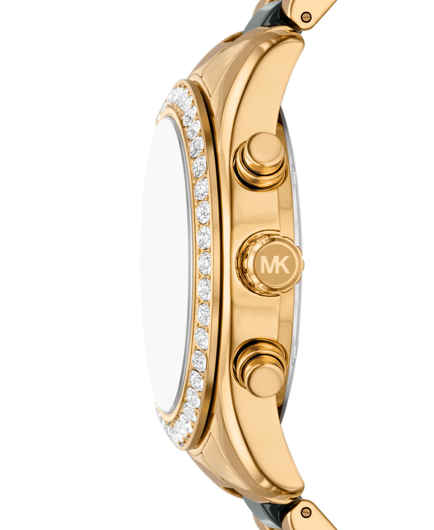 Женские часы Michael Kors MICHAEL Lexington Chronograph Green Ceramic and Gold-Tone Stainless Steel Watch 38mm — фото 3