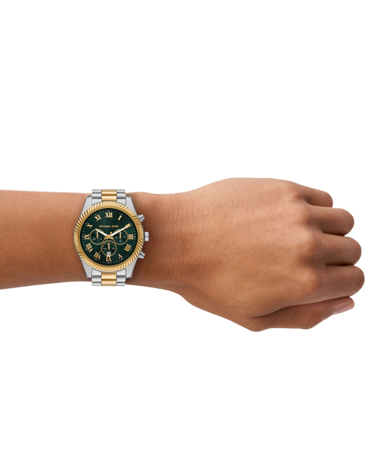 Мужские часы Michael Kors MICHAEL Lexington Chronograph Two-Tone Stainless Steel Watch 44mm — фото 4