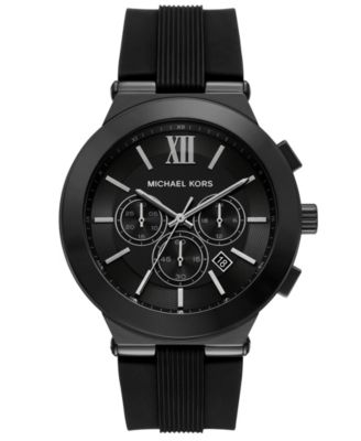 MICHAEL Men's Billie Chronograph Black Silicone Watch 46mm