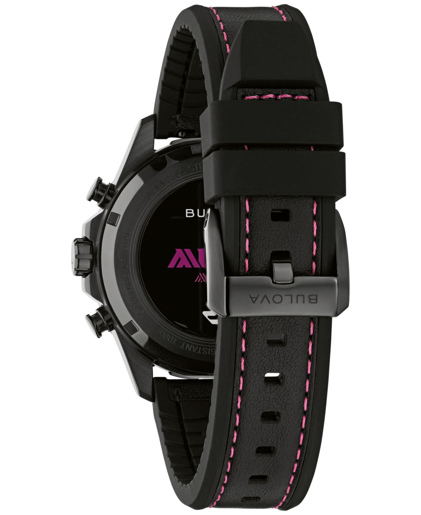 Мужские часы Bulova E1 Grand Prix Series B Black Leather and Silicone Rubber Watch 41mm — фото 4