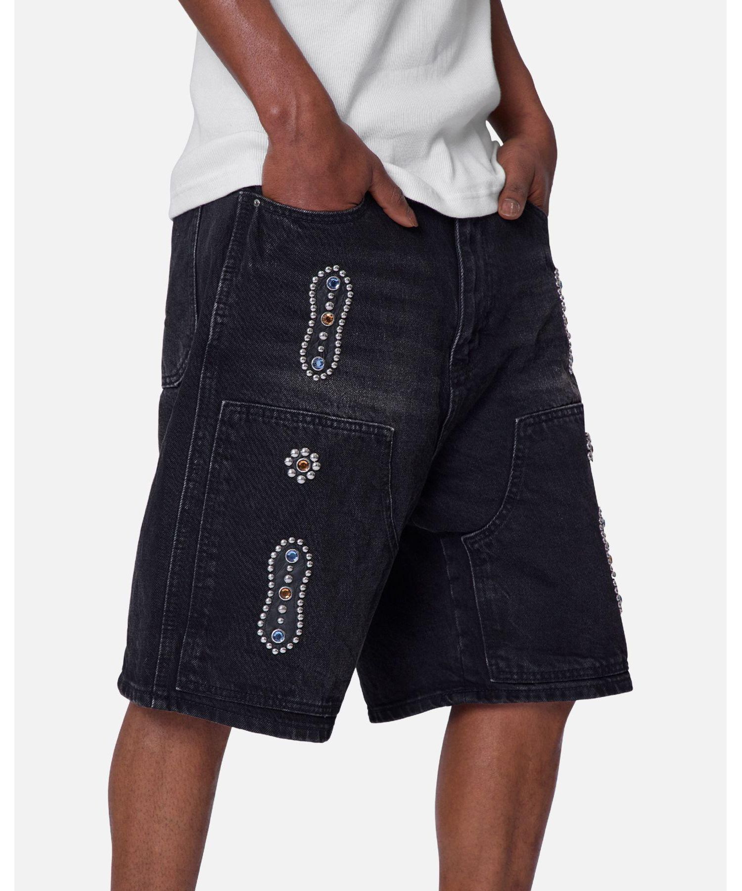 Men's Double Western Jewel Denim Shorts