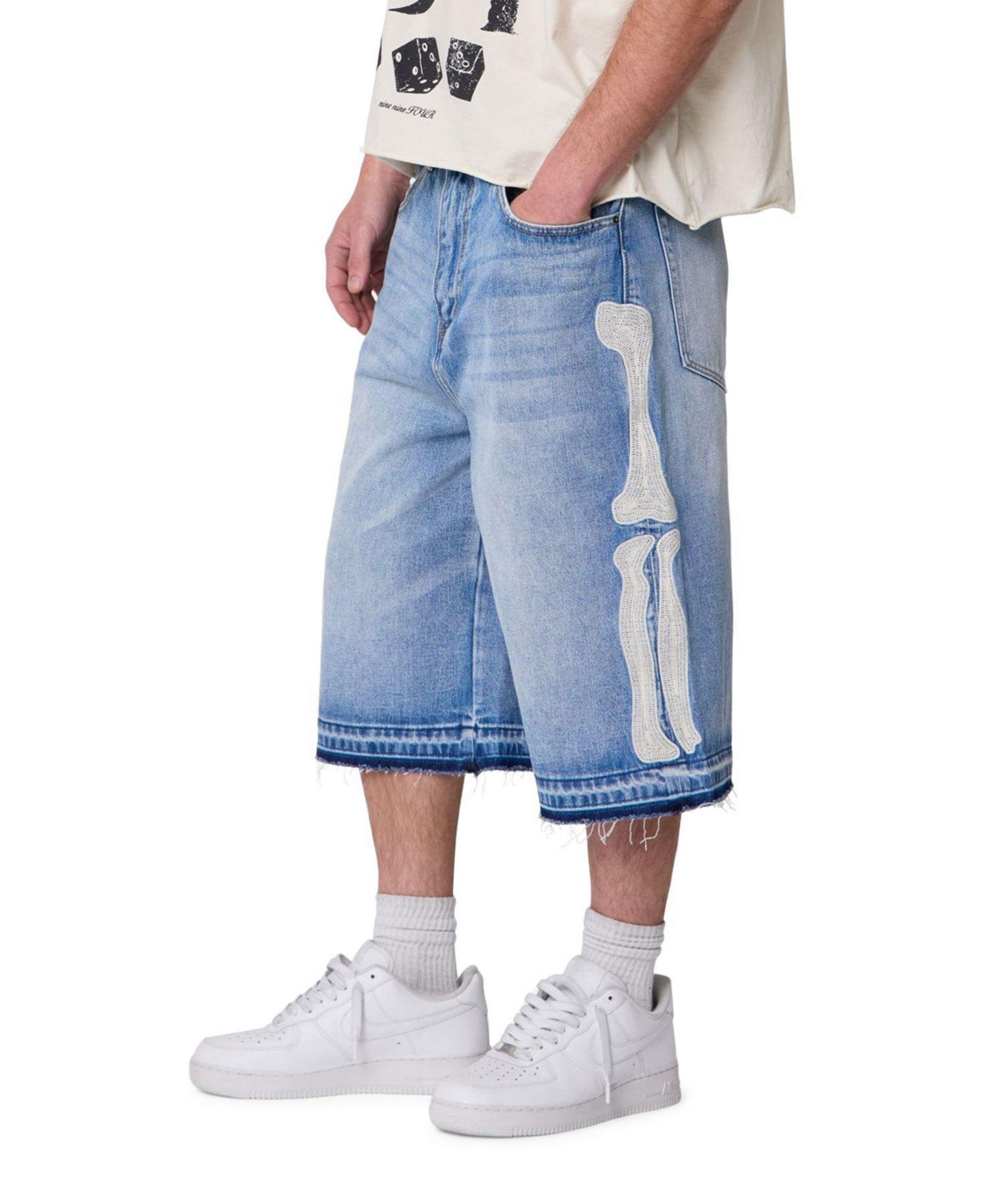 Мужские шорты mnml Ultra Baggy Bone Denim Shorts, цвет: Синий — фото 2