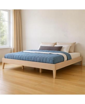 Oak Embossed Bear Platform Bed