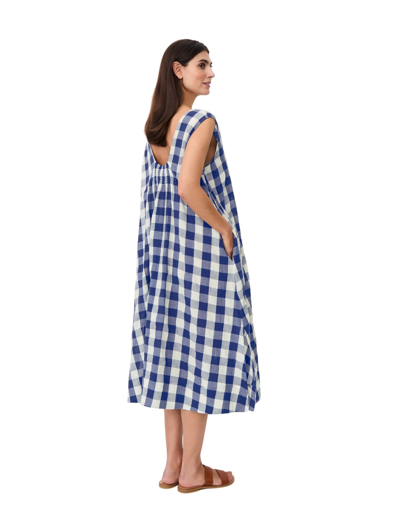 Women's Maordella V-Neck Checked Midi Dress