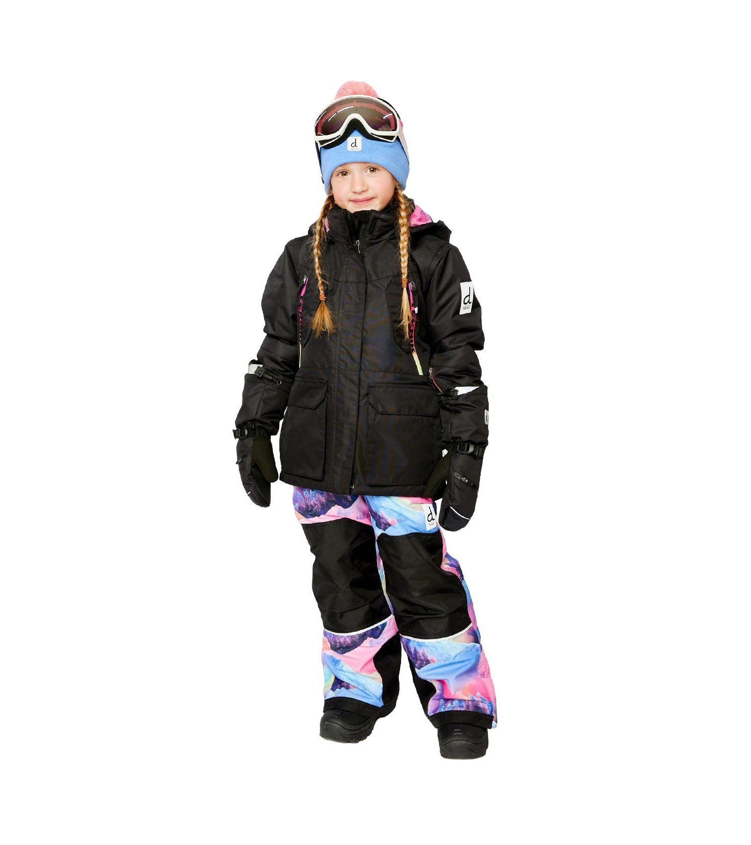 Little and Big Girl(6-16) Two Piece Teknik Snowsuit Print with Mountains