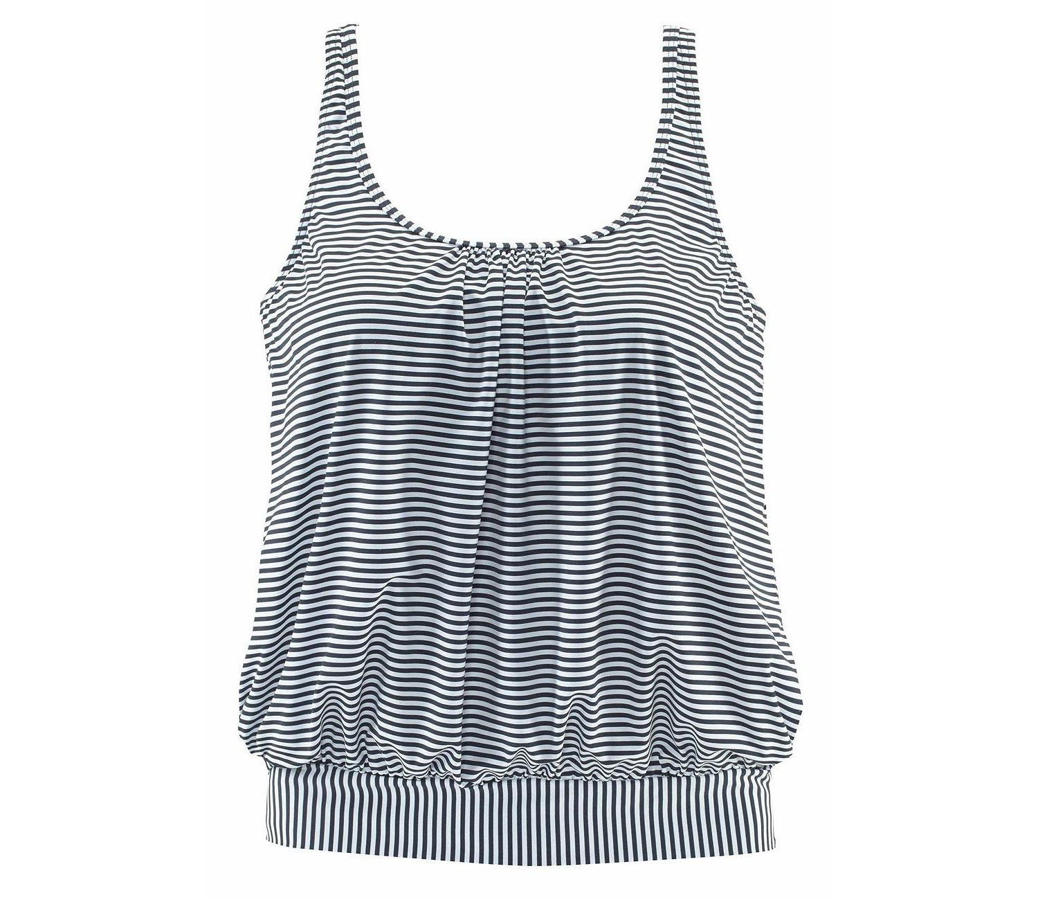 Women's Striped Loose Everyday Comfort Tankini Top