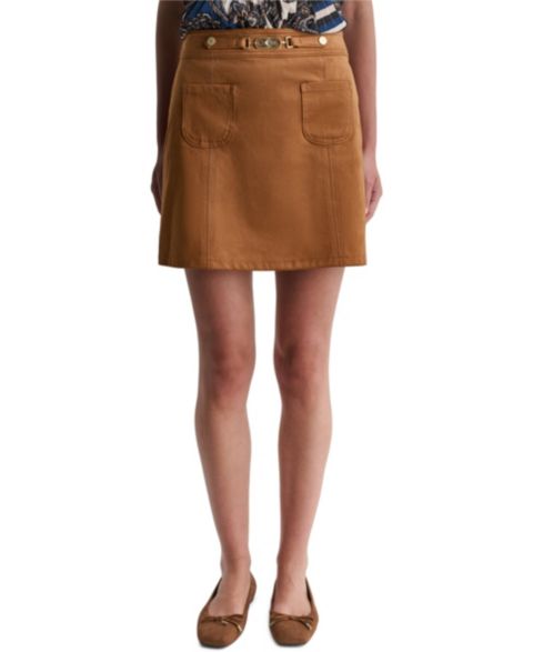 Женская юбка BCBG A-Line Mini Patch-Pocket, цвет: Сиена