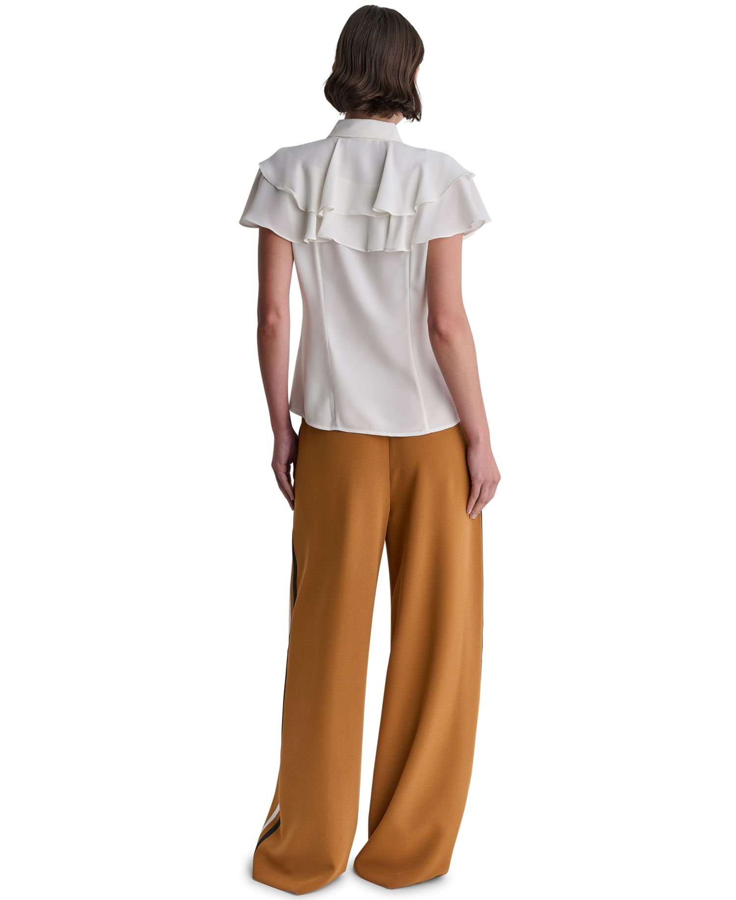 Women's Short-Sleeve Tiered-Ruffle Blouse