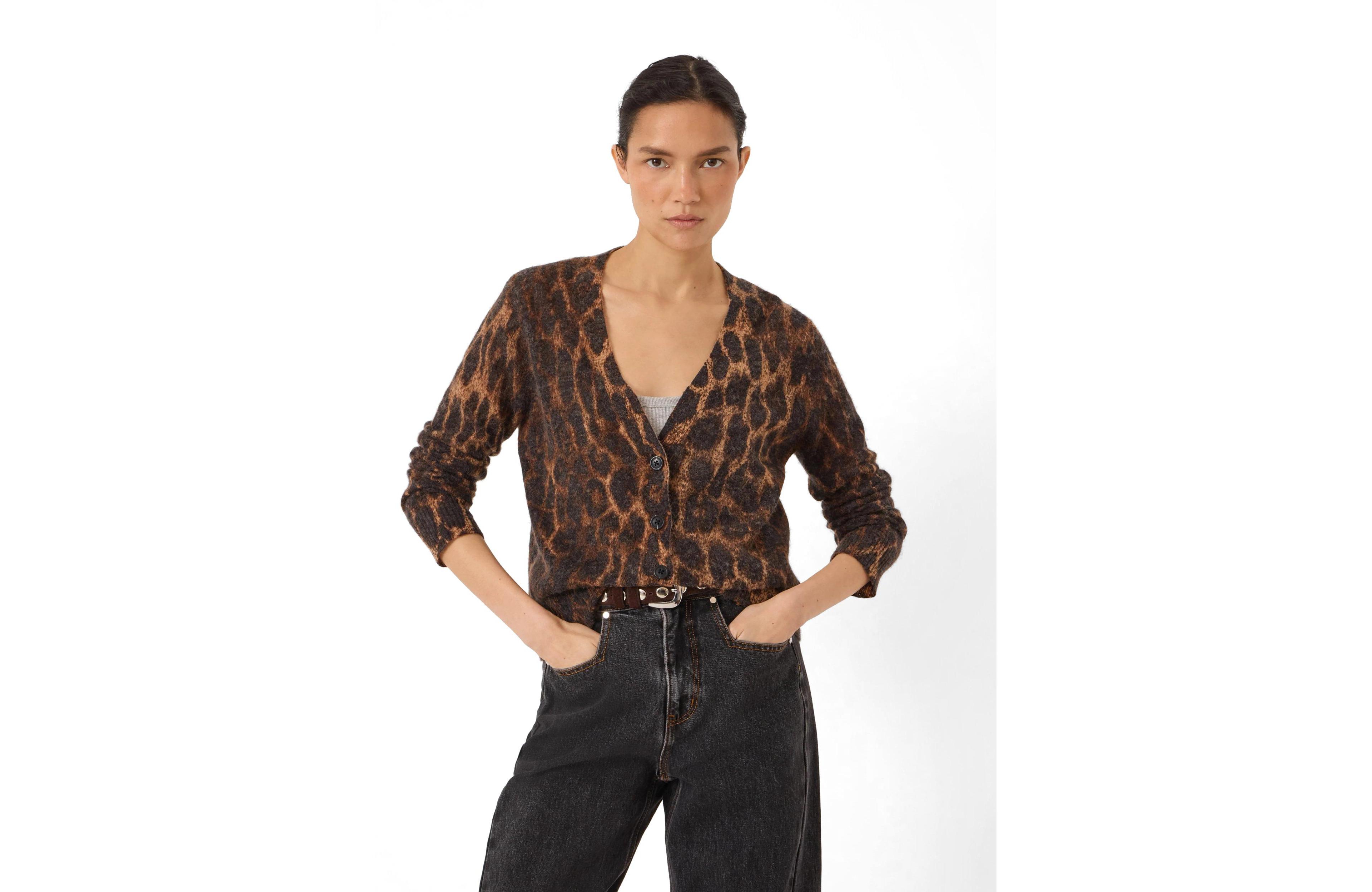 Hush Women's Cynthia Leopard Print Knitted Cardigan