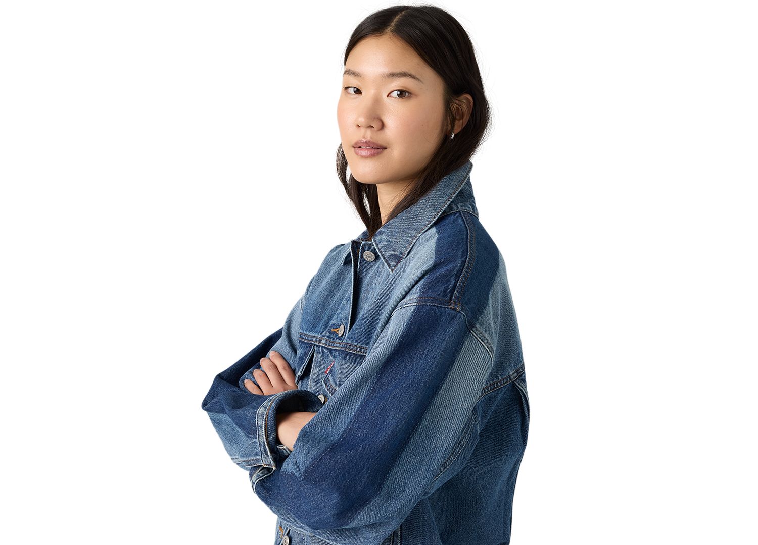 Plus Size '90s Cotton Denim Trucker Jacket