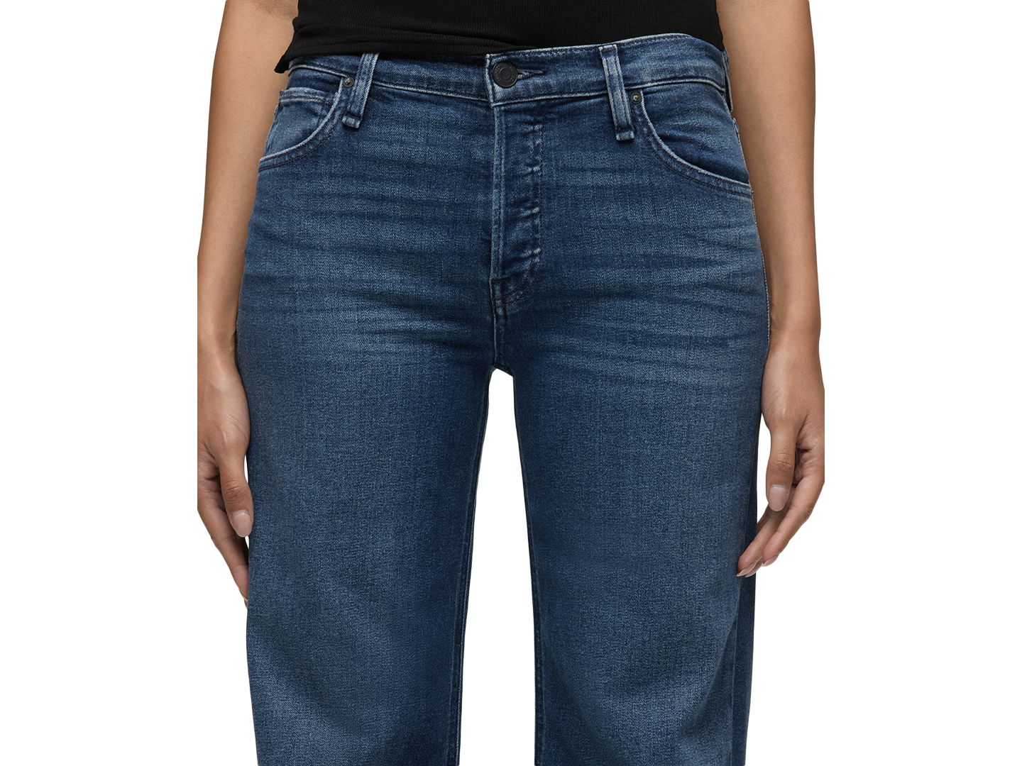Женские джинсы Hudson Jeans Rosie High-Rise Wide-Leg, цвет: Dover — фото 4