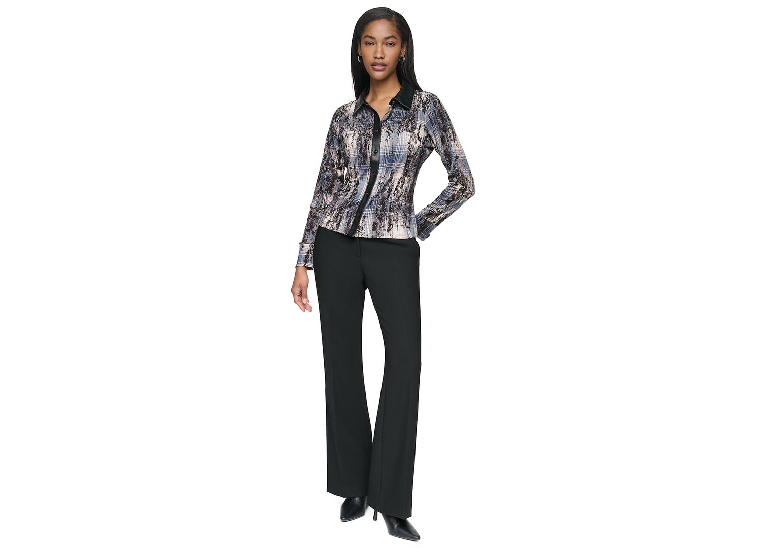 Women's Collared Button-Up Long-Sleeve Sweater