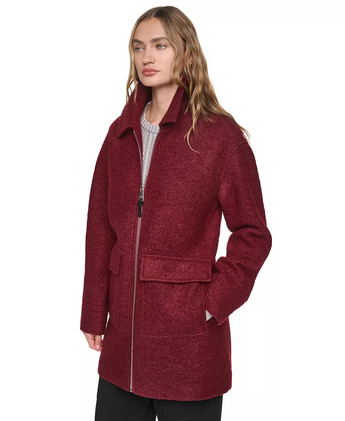 Women's Tailored Herringbone Wool-Blend Coat - thumbnail 4
