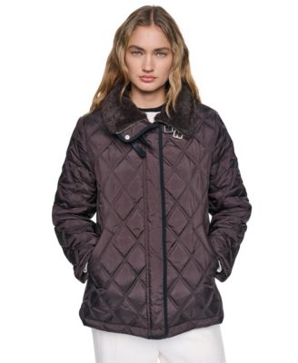 Women's Sherpa Collar Diamond-Quilted Coat