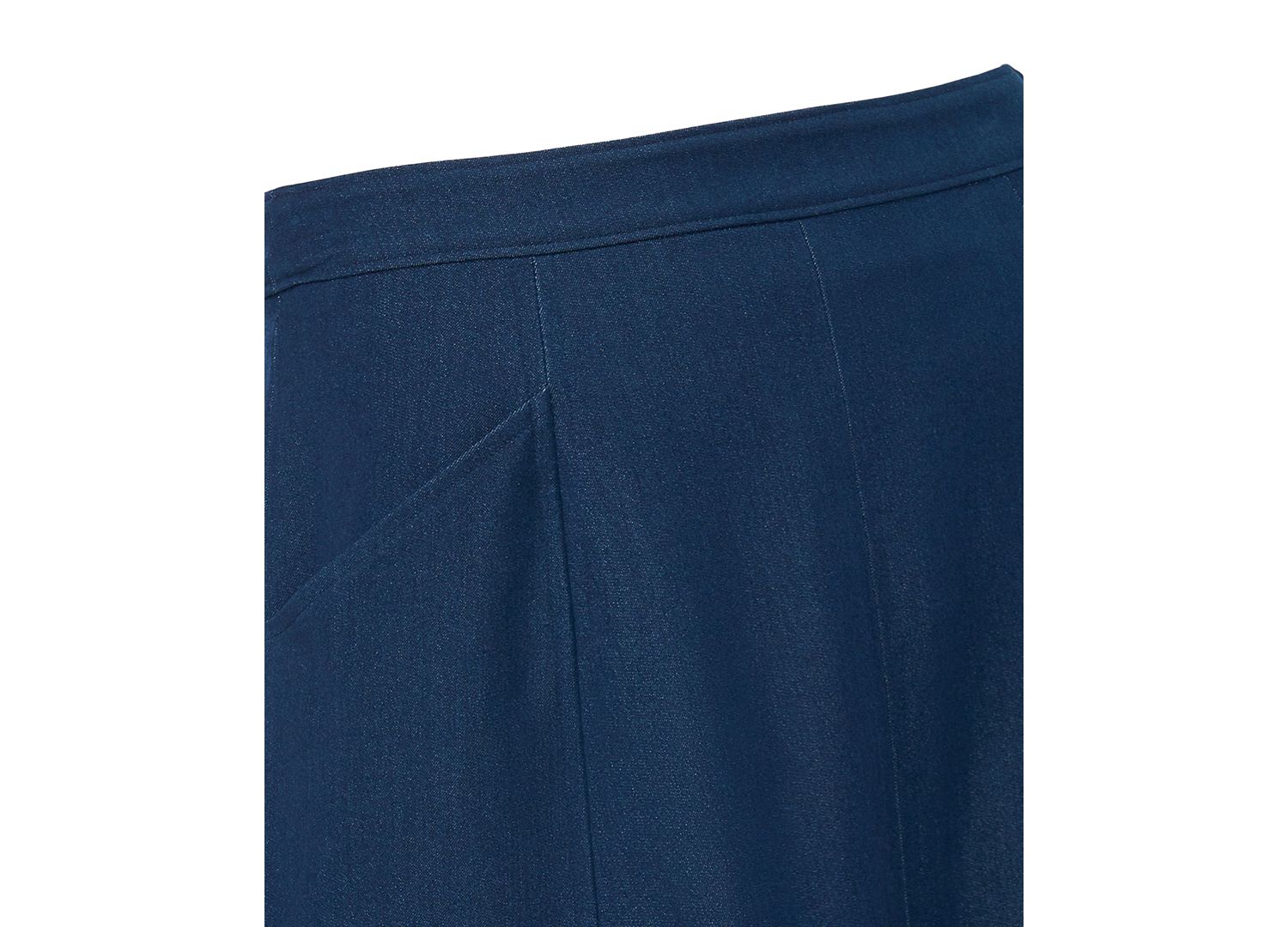 Women's High-Waisted A-Line Midi Denim Skirt