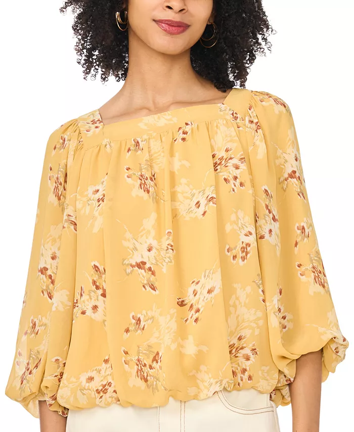 Women's Square Neck 3/4-Length Sleeve Blouse - thumbnail 6